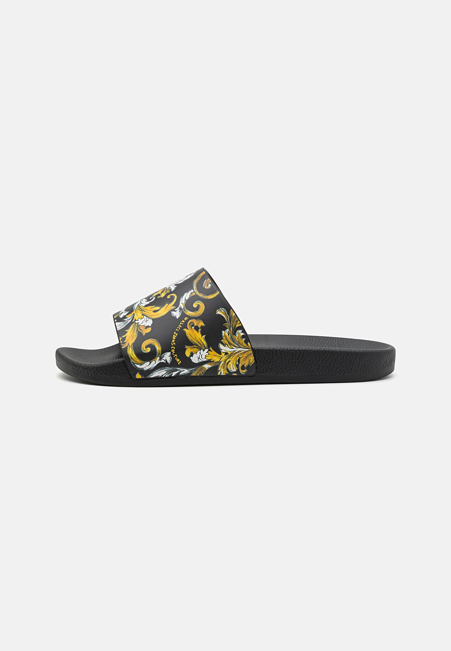 eef06a745b6d41309a6f7191fad2db44 GUMMY LOGO BAROQUE - Pool slides - black/gold - Зображення 1